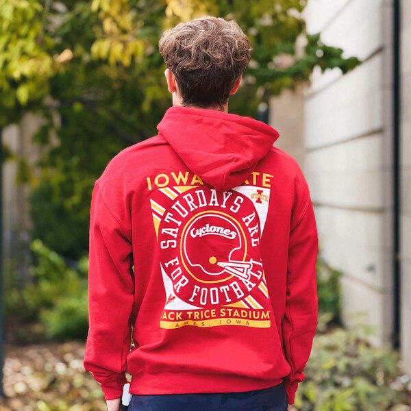 College House I-State Cardinal Saturday for Football Hooded Sweatshirt back